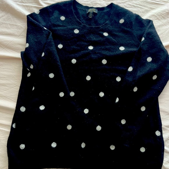Charter Club Sweaters - Sweater crew neck black with grey dots